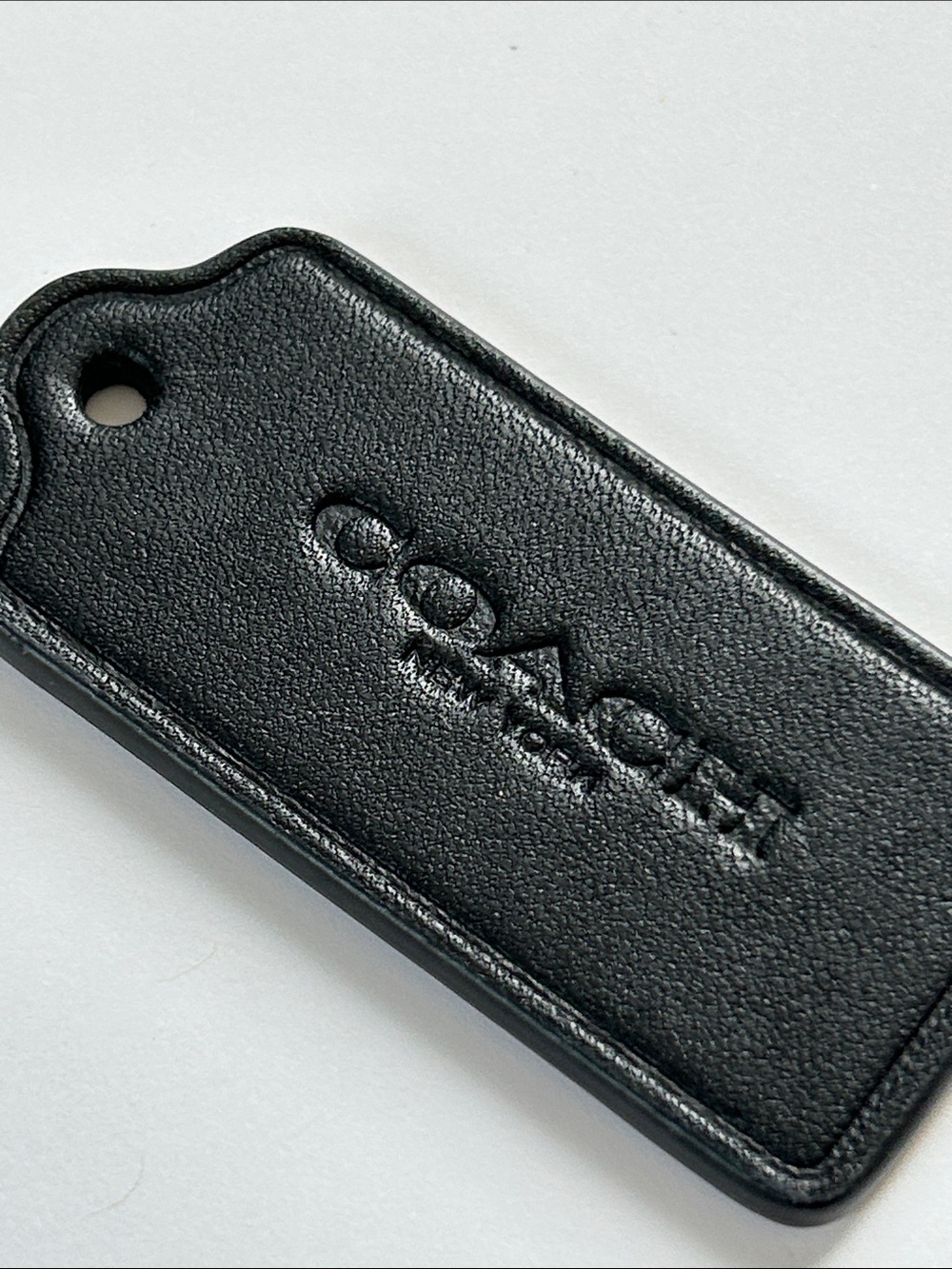 Coach Embossed Black Leather Hang Tag - Picture 2 of 8